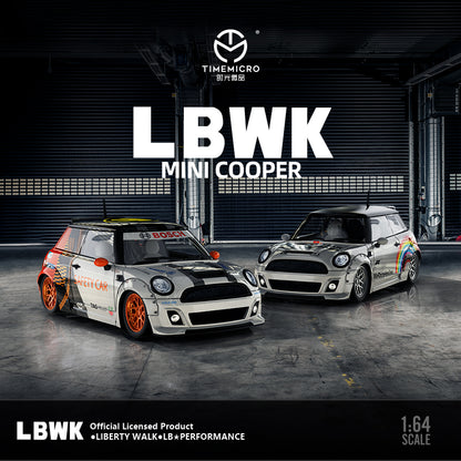 Time Micro 1/64 Mini Cooper Safety Car Orange Wheels Edition with Girl Racer Figure
