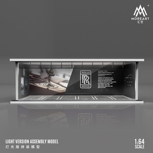 MoreArt 1/64 Parking Lot Scene Diorama with LED Light- Rolls Royce Edition