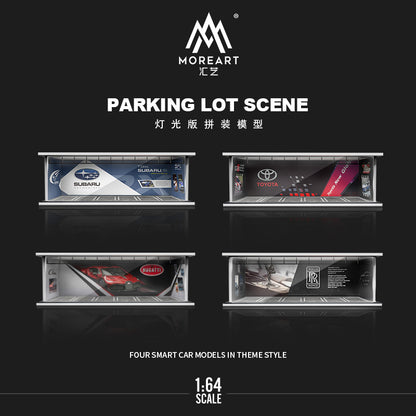MoreArt 1/64 Parking Lot Scene Diorama with LED Light- Bugatti Edition