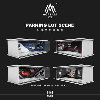 MoreArt 1/64 Parking Lot Scene Diorama with LED Light- Bugatti Edition