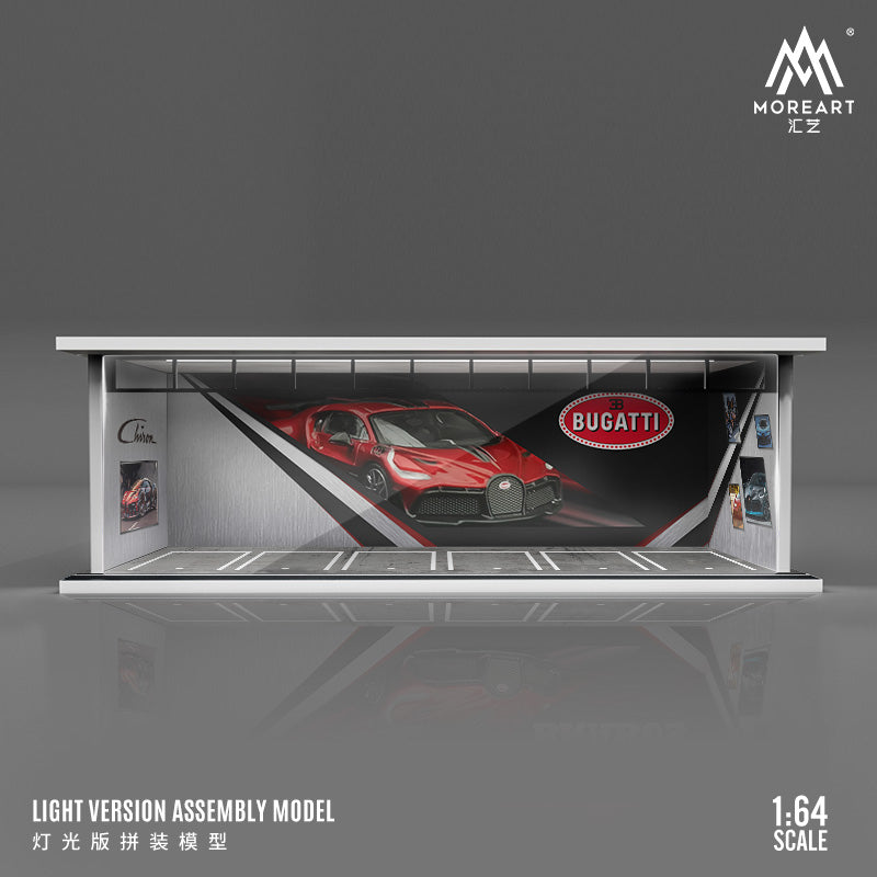 MoreArt 1/64 Parking Lot Scene Diorama with LED Light- Bugatti Edition