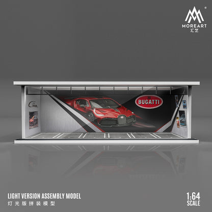 MoreArt 1/64 Parking Lot Scene Diorama with LED Light- Bugatti Edition