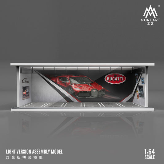 MoreArt 1/64 Parking Lot Scene Diorama with LED Light- Bugatti Edition