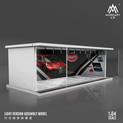MoreArt 1/64 Parking Lot Scene Diorama with LED Light- Bugatti Edition