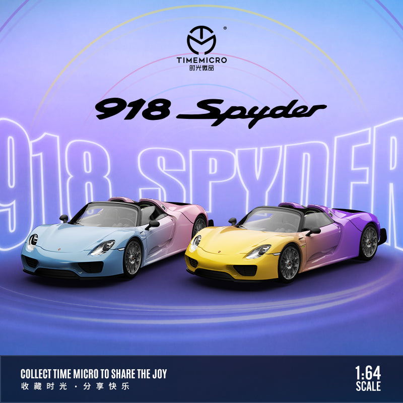Time Micro 1/64 Porsche 918 Spyder Fading Yellow and Purple