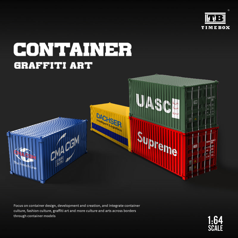 Time Box 1/64 20ft Shipping Container Full Metal Made- Supreme Edition