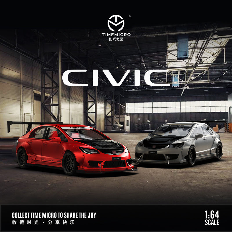 Time Micro 1/64 Honda Civic Type R FD2 Modified Version Liquid Silver