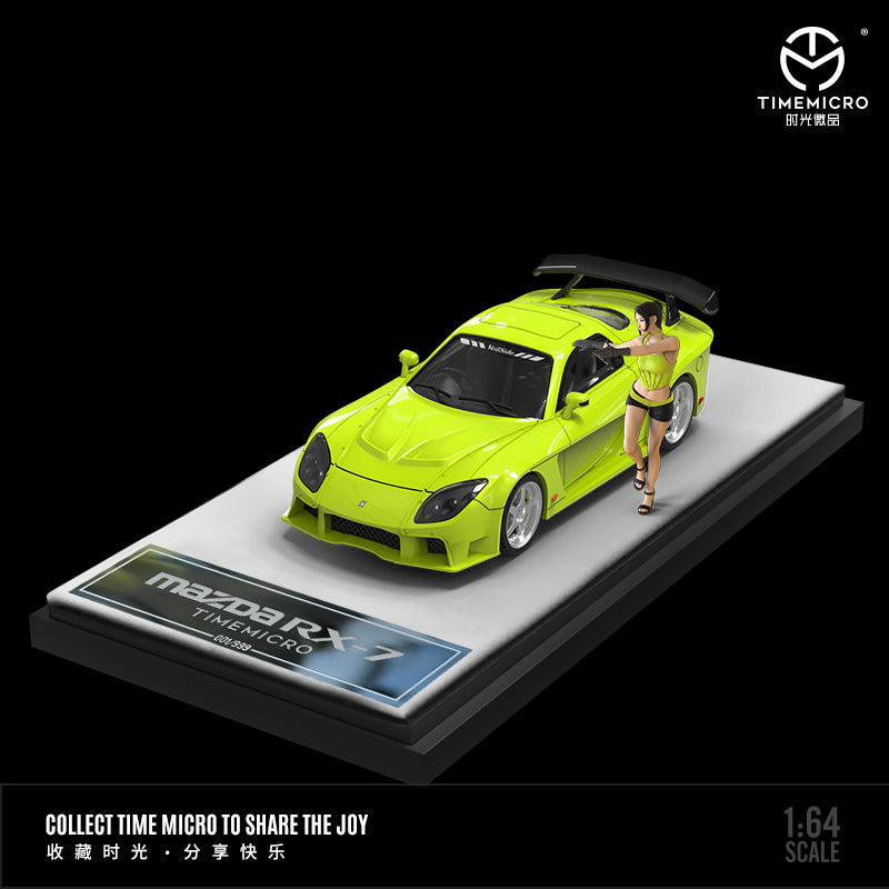 Time Micro 1/64 Mazda RX7 RX-7 VeilSide Apple Green with Model Girl Figure