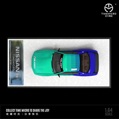 Time Micro 1/64 Nissan Skyline GT-R R32 Open Bonnet Engine Hood -Falken Edition with Model Girl Figure