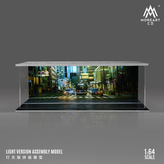 MoreArt 1/64 Lighting Scenes with Urban Street Style Parking Lot Scene Diorama- Set C