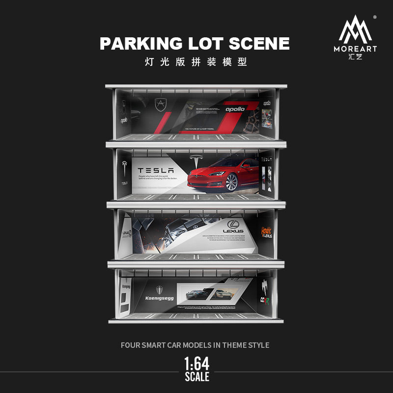 MoreArt 1/64 Parking Lot Scene Diorama with LED Light- Lexus Edition