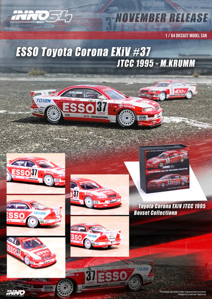 INNO64 1:64 Toyota Corona EXIV JTCC 1995 Boxset Collection #1 "ZENT" M. SEKIYA / #37 "ESSO" M. KRUMM