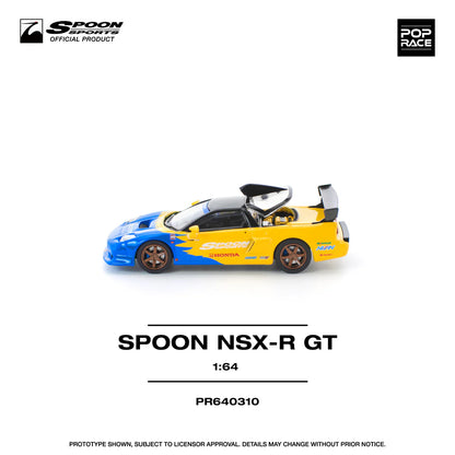 Pop Race 1:64 Honda Spoon NSX-R GT Opening Hood Detailed Engine Spoon Official Licensed (PR640310)