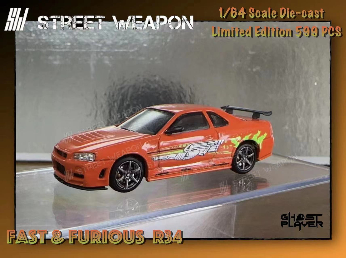 Street Weapon 1:64 Nissan Skyline GT-R R34 Fast and Furious Orange