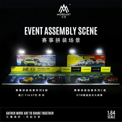 MoreArt 1:64 Race Event Assembly Scene DTM Deutsche Tourenwagen Masters Germany LED Light Diorama
