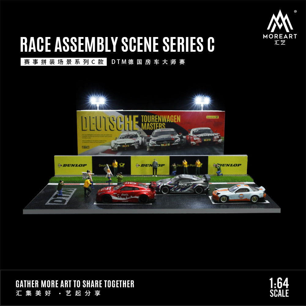 MoreArt 1:64 Race Event Assembly Scene DTM Deutsche Tourenwagen Masters Germany LED Light Diorama