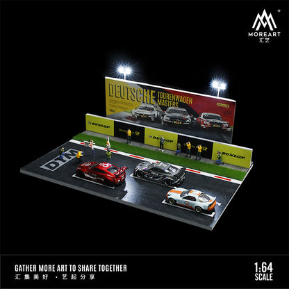 MoreArt 1:64 Race Event Assembly Scene DTM Deutsche Tourenwagen Masters Germany LED Light Diorama