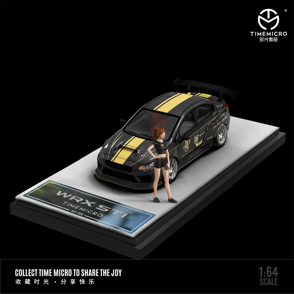 Time Micro 1:64 Subaru WRX STI JPS Edition with Model Girl Figure