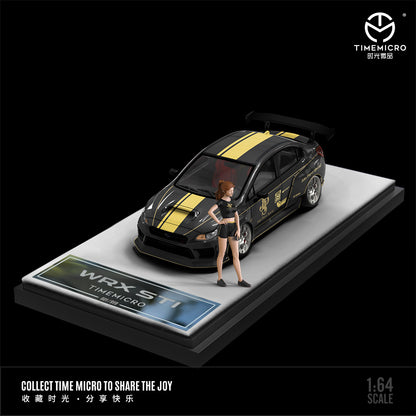 Time Micro 1:64 Subaru WRX STI JPS Edition with Model Girl Figure