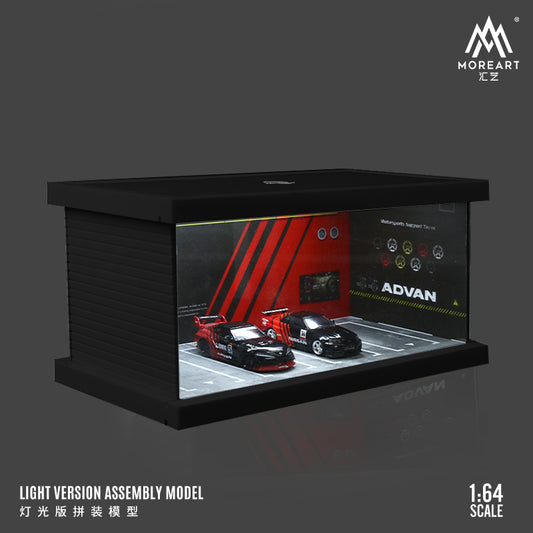MoreArt 1/64 Parking Lot Scene Diorama Premier ABS Material Version with LED Light - ADVAN Edition