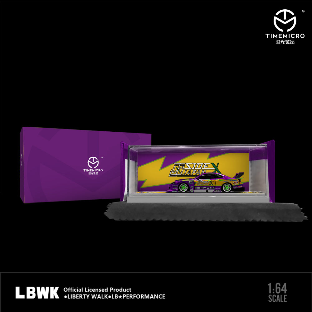 Time Micro 1:64 Nissan Silvia S15 LBWK Purple Flash Openable Engine Hood - Gift Box Version