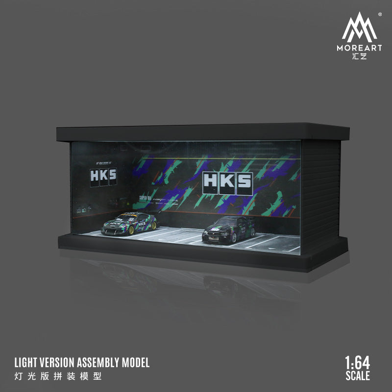MoreArt 1/64 Parking Lot Scene Diorama Premier ABS Material Version with LED Light - HKS Edition