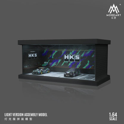 MoreArt 1/64 Parking Lot Scene Diorama Premier ABS Material Version with LED Light - HKS Edition