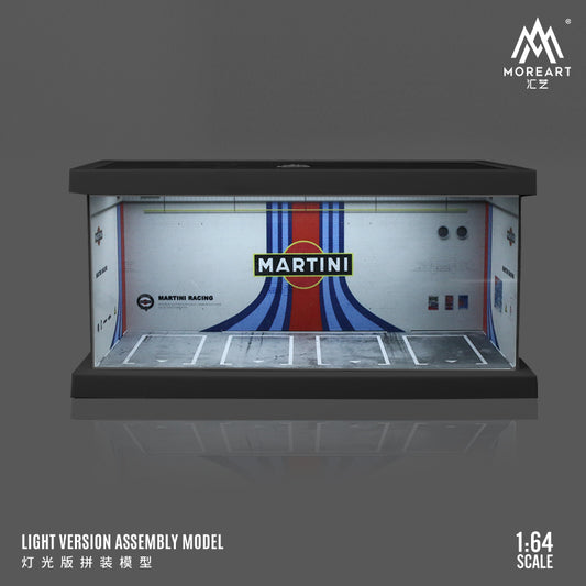 MoreArt 1/64 Parking Lot Scene Diorama Premier ABS Material Version with LED Light - Martini Edition