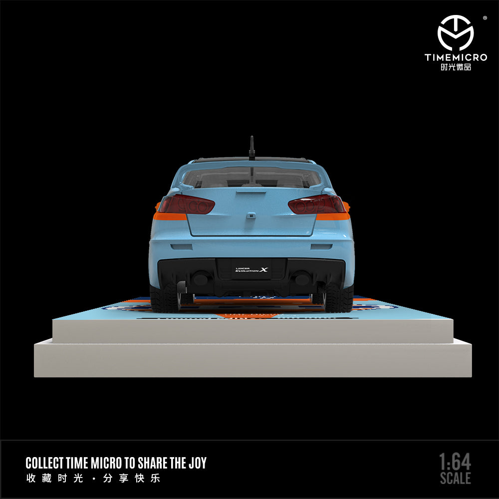 Time Micro 1:64 Mitsubishi Lancer Evolution X Evo 10 Gulf Edition with Model Girl Figure