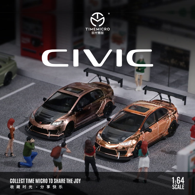 Time Micro 1:64 Honda Civic Type R FD2 Modified Brushed Bronze