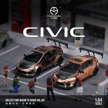 Time Micro 1:64 Honda Civic Type R FD2 Modified Brushed Bronze