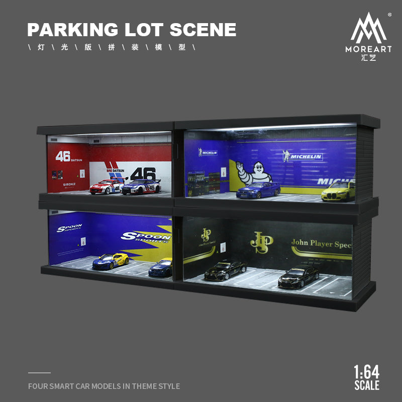 MoreArt 1/64 Parking Lot Scene Diorama Premier ABS Material Version with LED Light - JPS Edition