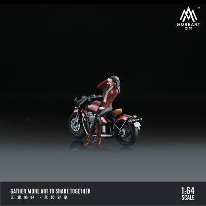 MoreArt 1:64 Triumph Bobber 1200CC Motorcycle with Girl Set (1 Resin Motorcycle + 1 Model Girl Figure)