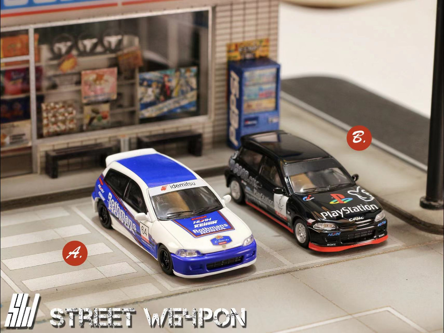 Street Weapon 1:64 Honda CIVIC EG6 Spoon Play Station Edition