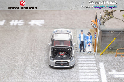 Focal Horizon 1:64 Nissan Skyline GT-R R35 Openable Engine Hood Silver