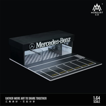MoreArt 1:64 Mercedes Benz Assembly and Modification Shop with Car Park LED Light Diorama