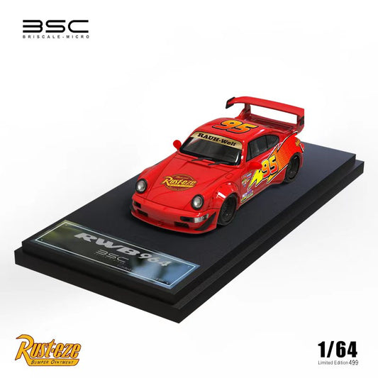 BSC 1:64 Porsche RWB 964 Disney Movie Cars Lightening McQueen