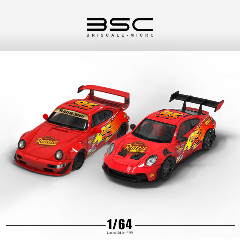 BSC 1:64 Porsche RWB 964 Disney Movie Cars Lightening McQueen