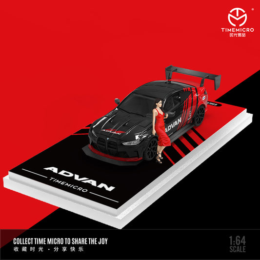 Time Micro 1:64 BMW M4 ADVAN Edition with Model Girl Figure