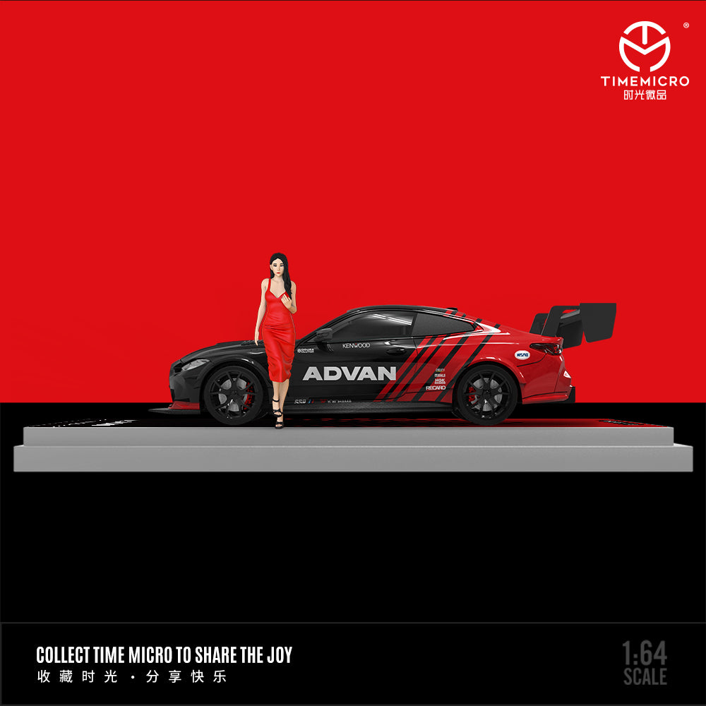 Time Micro 1:64 BMW M4 ADVAN Edition with Model Girl Figure