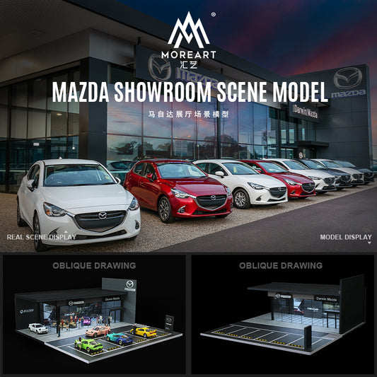 MoreArt 1:64 Mazda Showroom Scene Model with Car Park LED Light Diorama