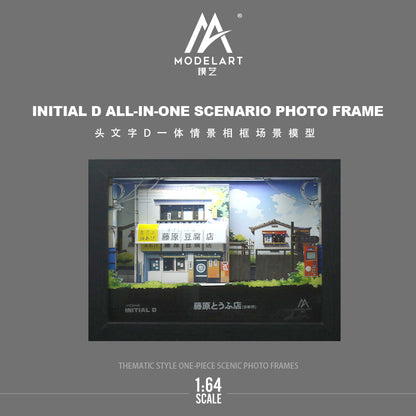 ModelArt 1:64 Initial D All In One Scenario Diorama Photo Frame with LED Light