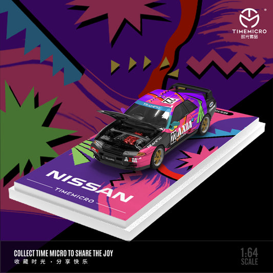 Time Micro 1:64 Nissan Skyline GT-R R32 AXIA #22 Black Openable Engine Hood