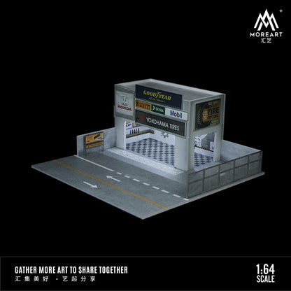 MoreArt 1:64 Car Modification Shop Building Model LED Light Diorama