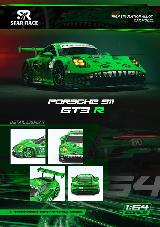 Star Race 1:64 Porsche 911 GT3 R Tyrannosaurus T-Rex Rexy Green #80