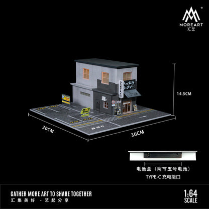 MoreArt 1:64 Japanese Ramen Restaurant Scene Model LED Light Diorama