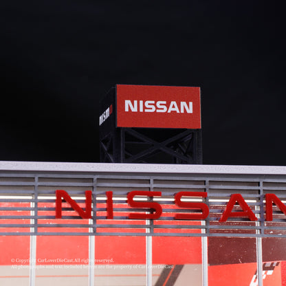 G-Fans 1:64 Nissan NISMO Architectural Scene Model LED Light Diorama with Car Parking Lot