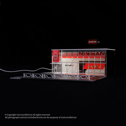 G-Fans 1:64 Nissan NISMO Architectural Scene Model LED Light Diorama with Car Parking Lot