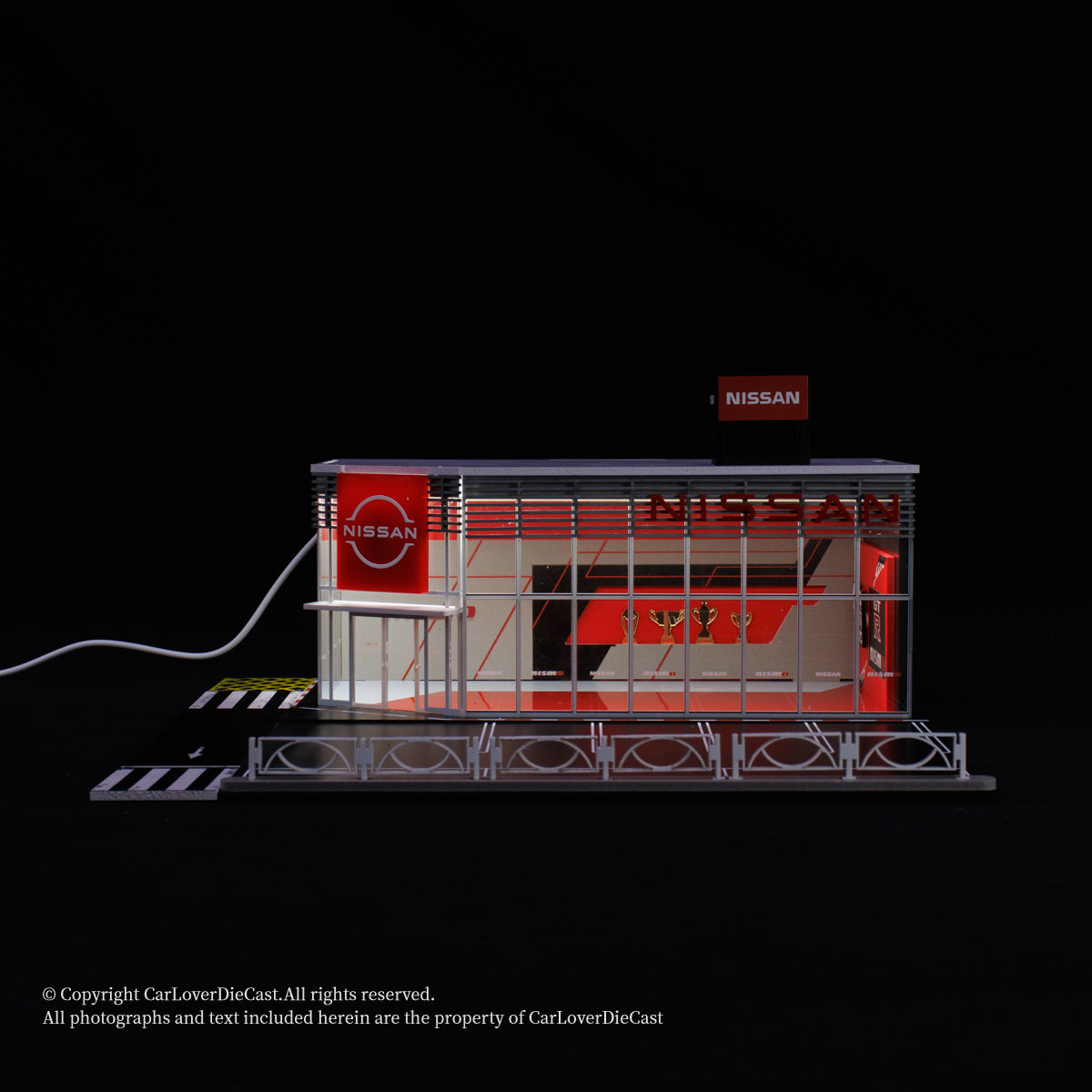 G-Fans 1:64 Nissan NISMO Architectural Scene Model LED Light Diorama with Car Parking Lot