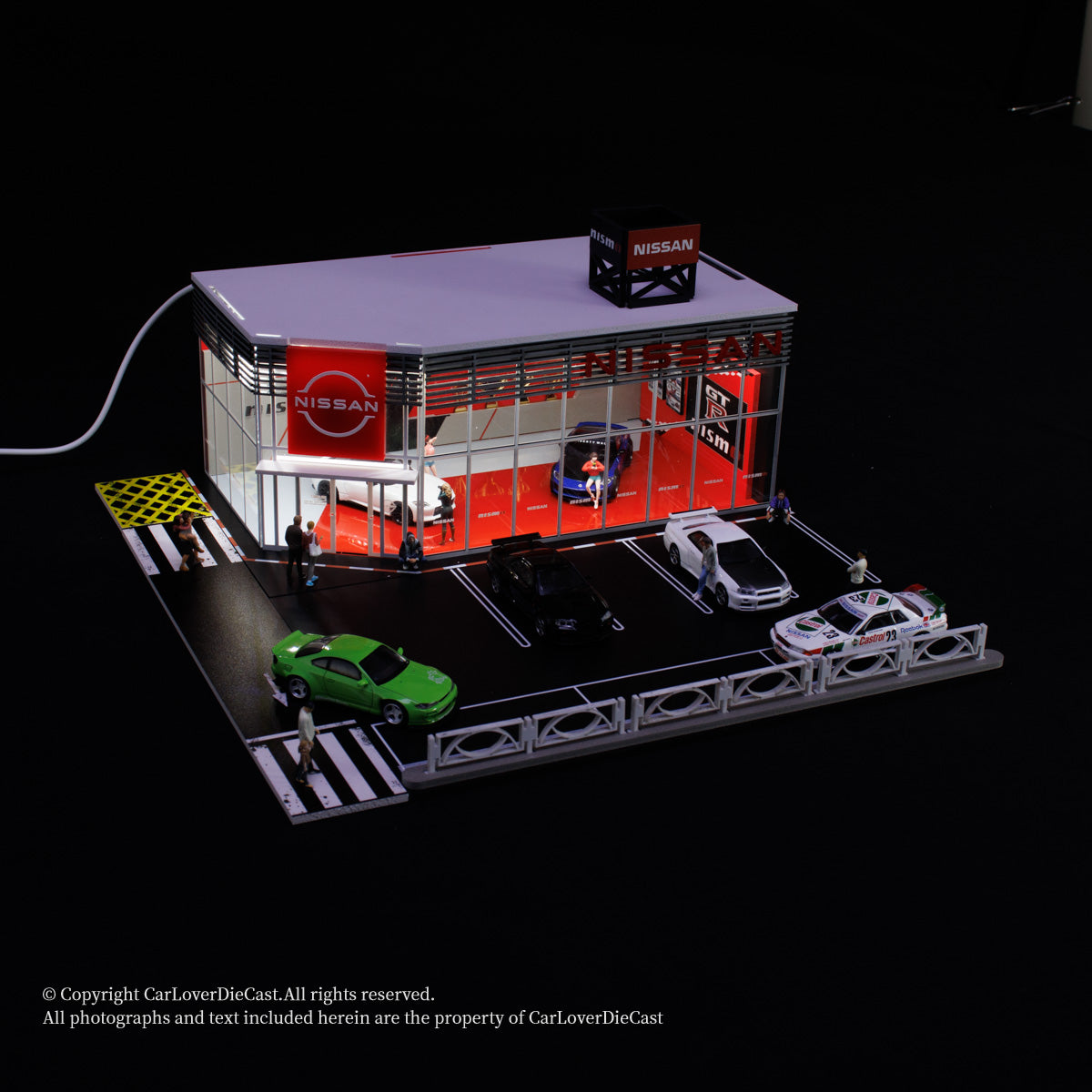 G-Fans 1:64 Nissan NISMO Architectural Scene Model LED Light Diorama with Car Parking Lot